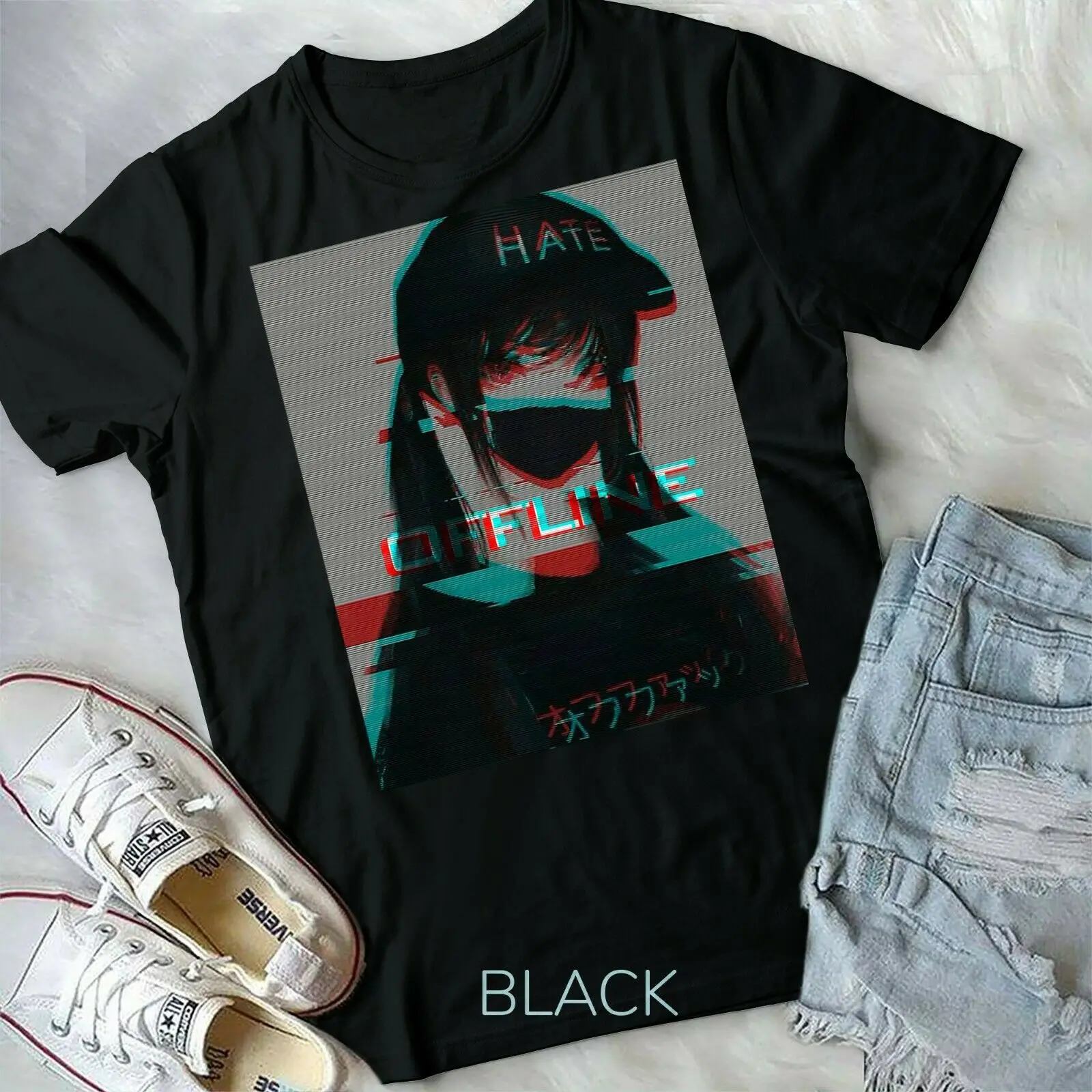 

Aesthetic Vaporwave Japanese Futurism Tee Anime Retro Form T-shirt