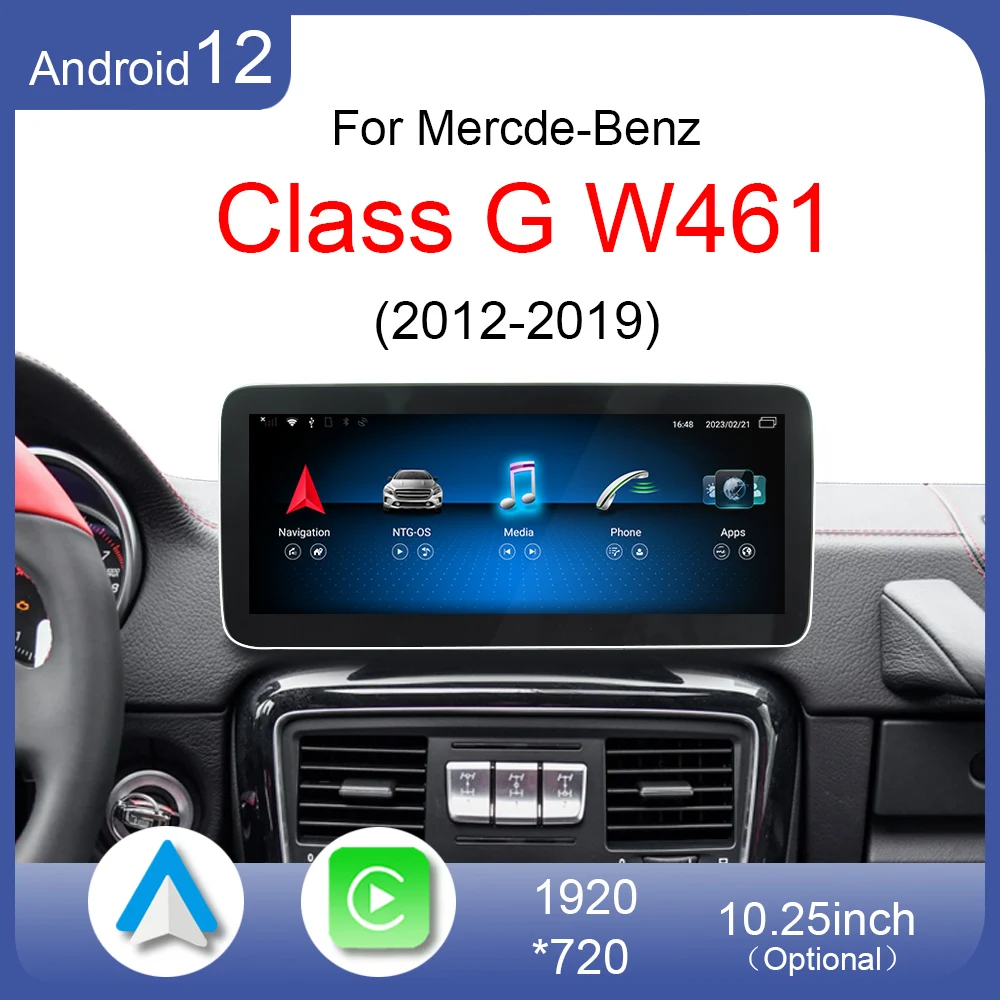 

For Mercedes Benz G W461 W463 G500 2012 to 2019 Android 12 CarPlay 4G Car DVD Radio GPS Navigation Multimedia Player HD Screen