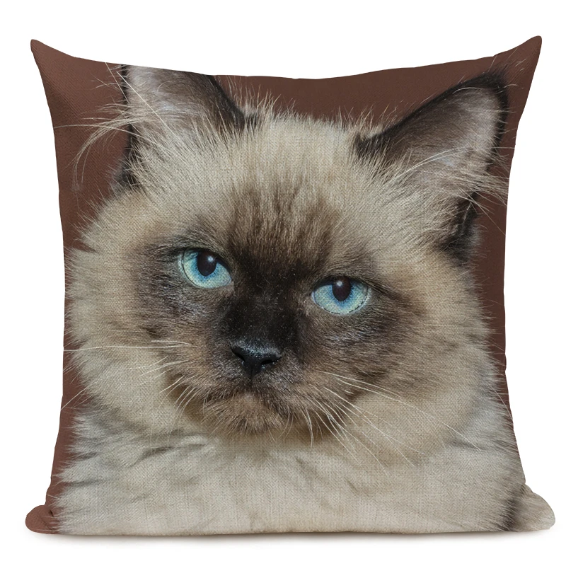 dekoracyjną poszewkę na poduszkę Pet Cat Cute Animal Poszewki poduszki 45x45CM Lniana poszewka sofę Home Decor
