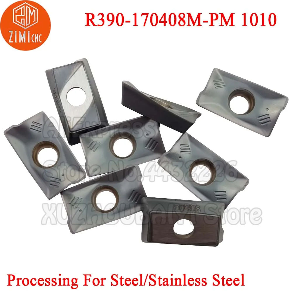 

10pcs R390-170408M-PM 1010 R390 170408M PM 1010 Carbide Milling Inserts CNC Cutter Lathe metal Milling Blade Turning Tools