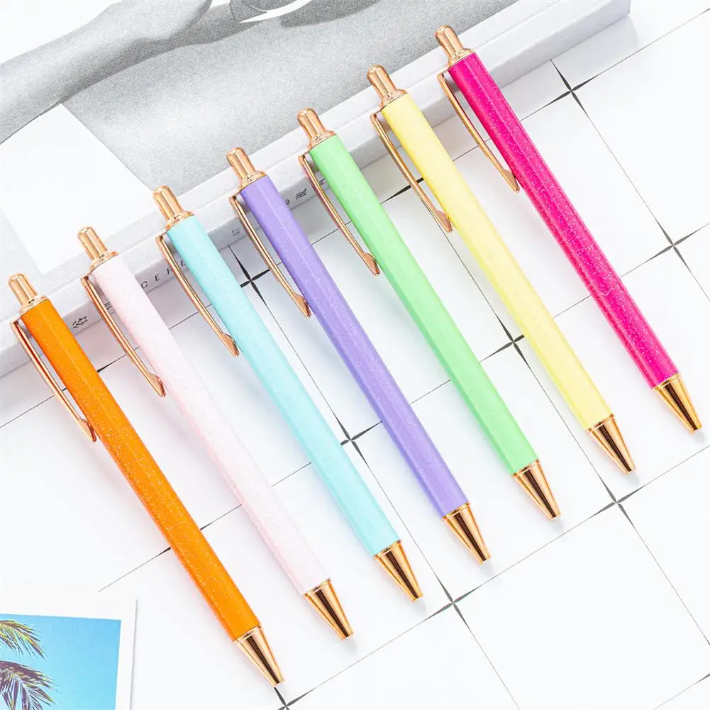 

Glitter Ballpoint Pens Creative Metal Multi-color Ballpoint Pen For School Student Stationery Office Christmas Gift wholesale