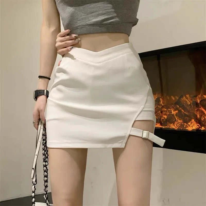 

Новая модная Высококачественная дизайнерская юбка с разрезом для девушек, Женская ассиметричная короткая юбка-трапеция, брюки, модная универсальная сумка, юбка на бедрах