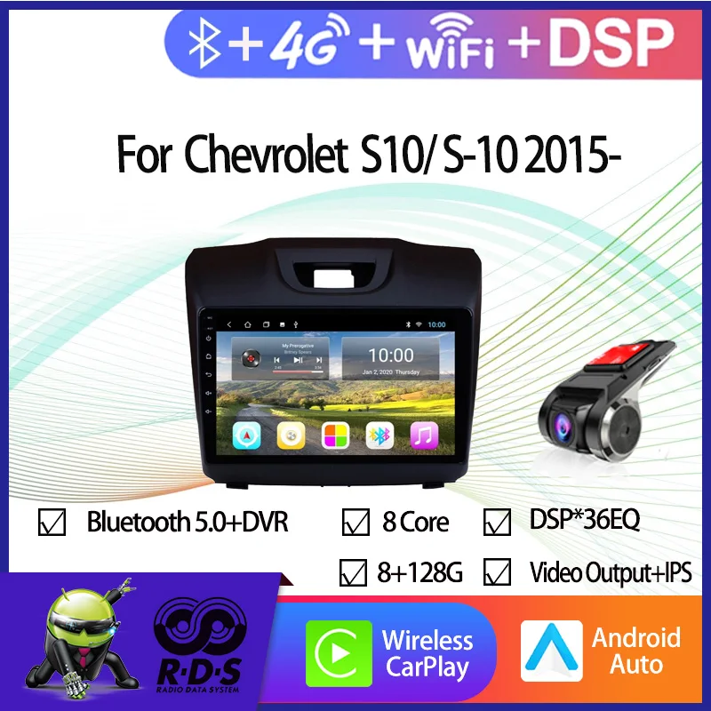 

Android Car GPS Navigation For Chevrolet S10/S-10/ISUZU D'MAX 2015-Auto Radio Stereo Multimedia Player With Wifi 4G BT CARPLAY