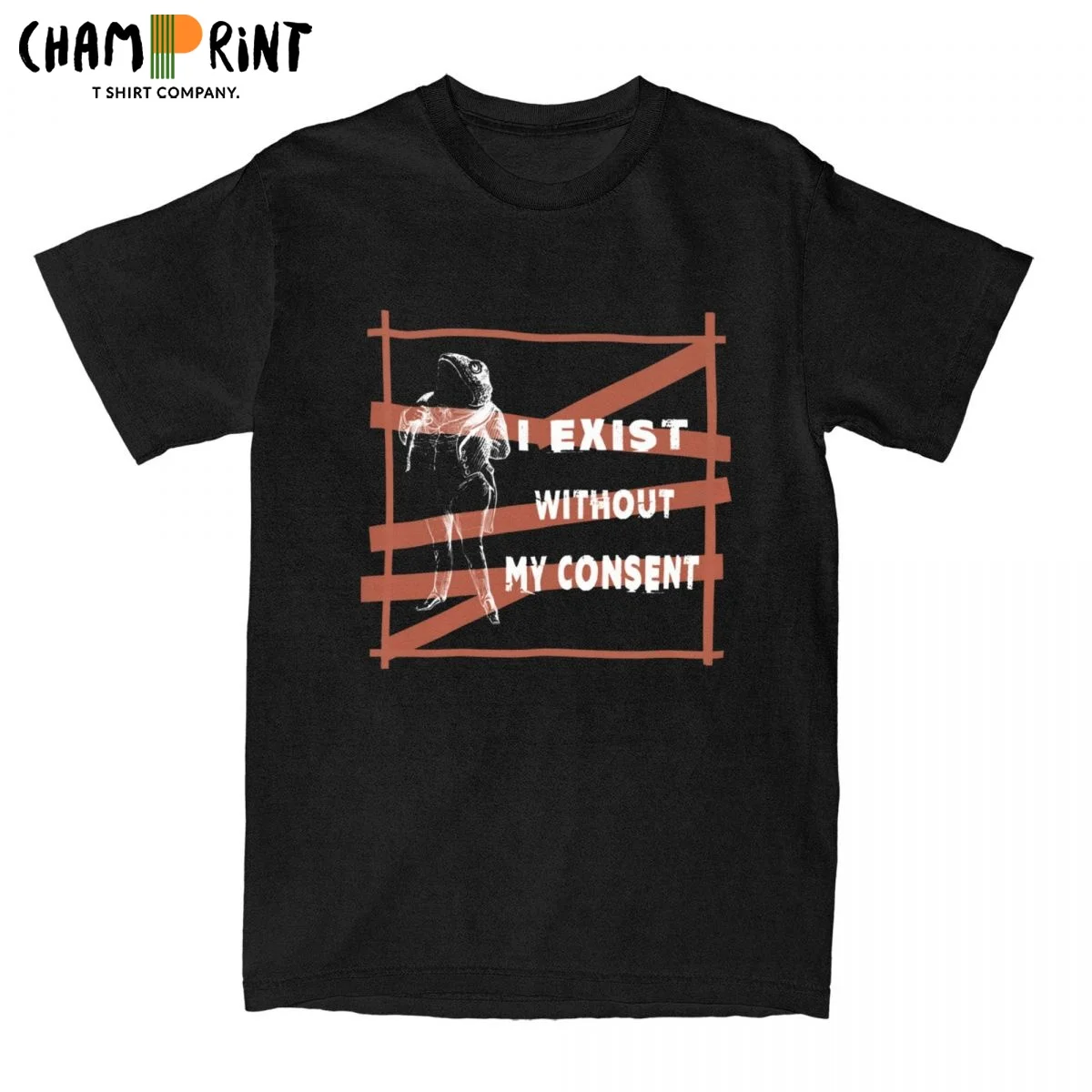 I Exist Without My Consent Men's T Shirts Vintage Tee Shirt Short Sleeve O Neck T-Shirt Cotton Plus Size Tops