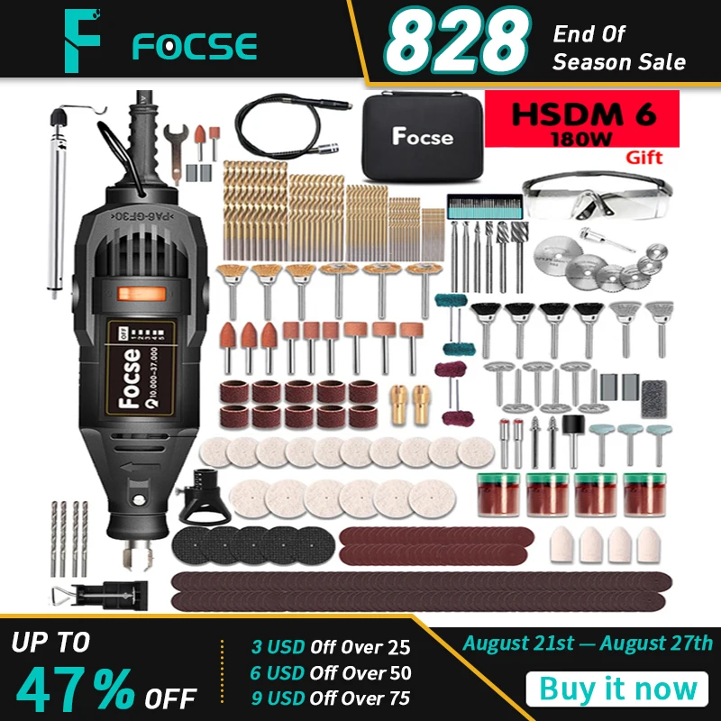 180W Power Electric Mini Drill Engraver Rotary Tool Polishing Grinder Variable Speed Dremel Engraving Pen with Accessories