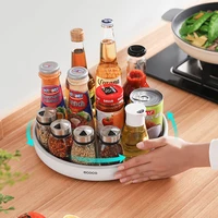 Ecoco 360   Rotating Spice Rack Organizer Seasoning Holder Kitchen Storage Tray Lazy Susans Home Supplies for Bathroom  Cabinets