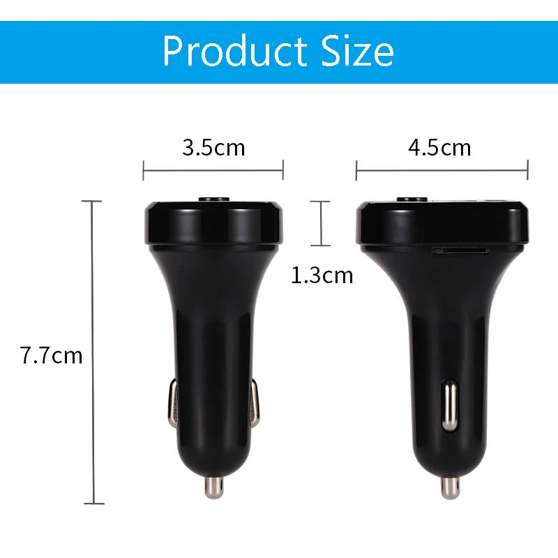 

Newest Bluetooth 5.0 Wireless Audio Receiver Car Kit Handfree Dual USB 3.1A Car Fast Charger MP3 Music TF Card U Disk 3 Player