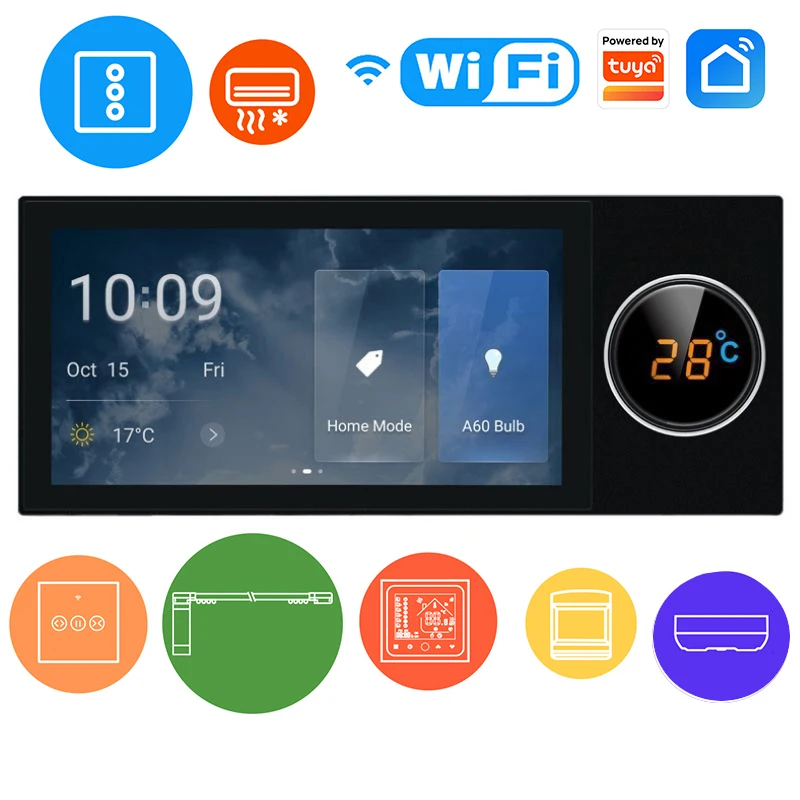 

Wifi Tuya smart home system 6-inch knob wireless central control screen voice intelligent switch control panel zigbee gateway