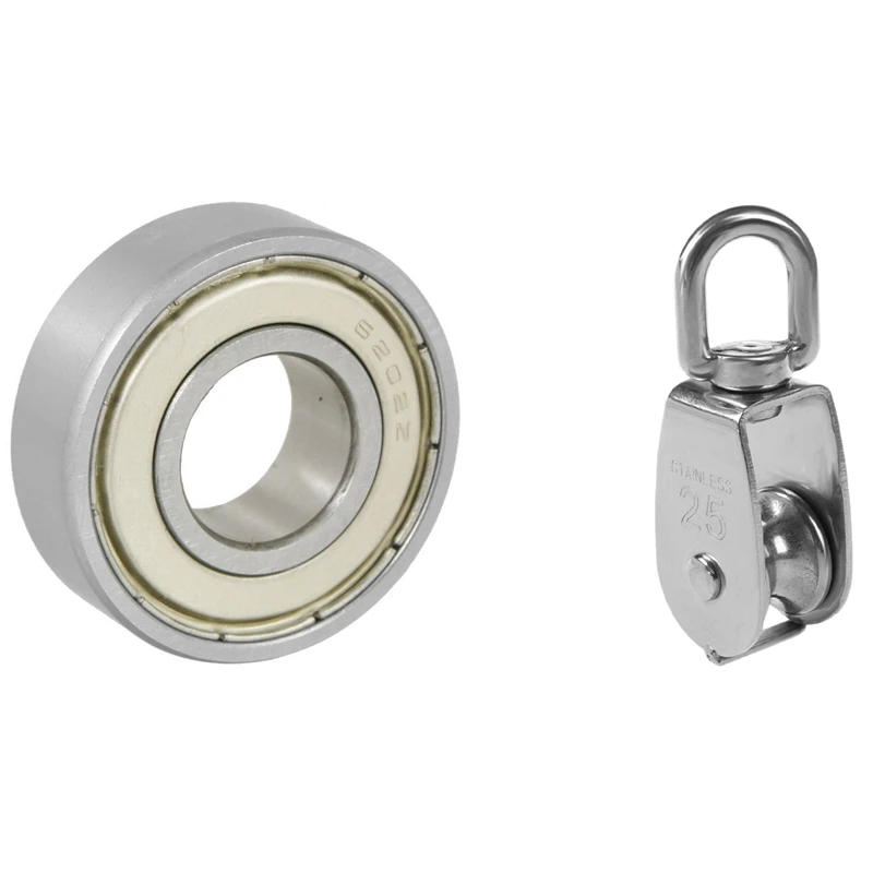 

25Mm Rotatable Wire Rope Single Sheave Pulley Scooter With 15X35x11mm Deep Groove Ball Radial 6202Z Ball Bearing