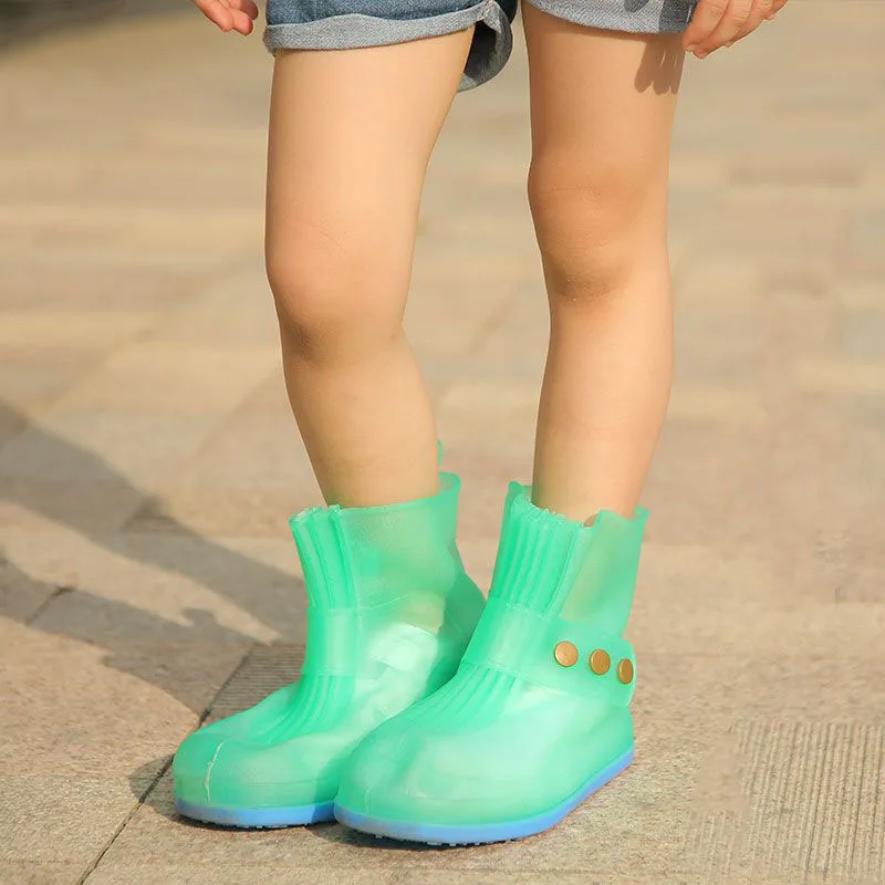 

NEW Waterproof Shoe Covers Family Match Thicken Shoe Protector Overshoes Durable Galoshes Purple White Reusable Rain Shoe Covers