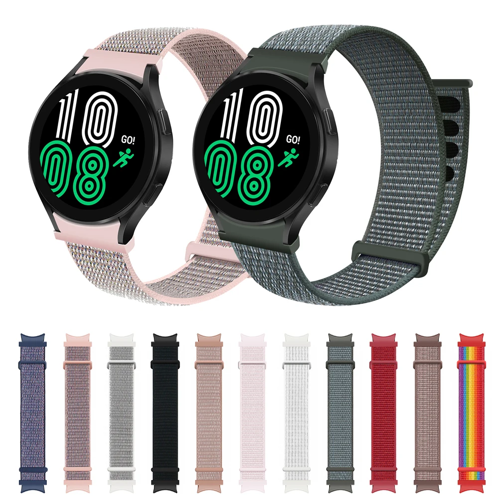 

Ремешок нейлоновый изогнутый для смарт-часов, спортивный браслет без зазора для Samsung Galaxy Watch 4 Classic 46 мм 42 мм/Watch 4 44 мм 40 мм