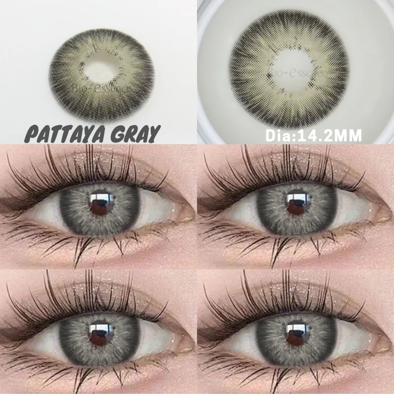 

Bio-essence Color Contact Lenses Gray with Myopia Colored Makeup Contacts Lense for Eyes Yearly Natural Blackspots Beauty Pupils