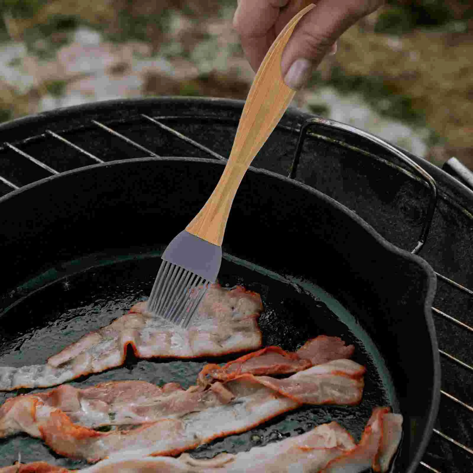 

Brush Silicone Bbq Barbecue Oil Cooking Food Sauce Brushes Grill Wood Baking Basting Pastry Grilling Kitchen Grade Pan Roasting