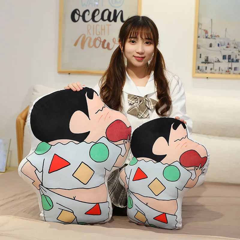 

45/60cm crayon small new dinosaur double-sided printing filled pillow cartoon anime surrounding plush toy sofa cushion girl gift