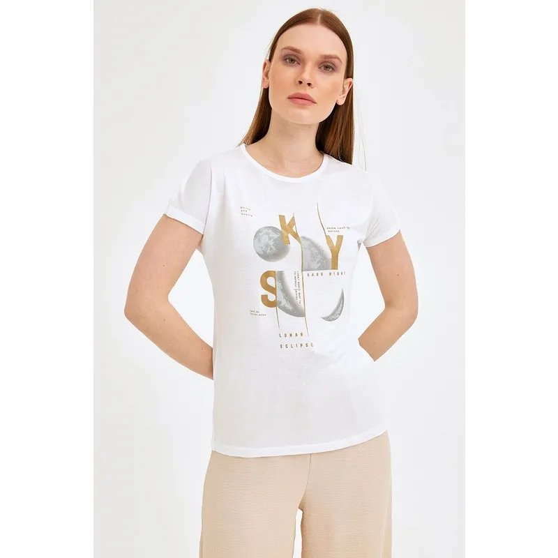

Moon Printed Tshirt T Shirt Y2K Top Nostalgic Summer Women T-Shirt Anime Bluz