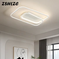 modern led chandelier black white ceiling lamp for living room bedroom kitchen office lights with remote control lustre fixtures
