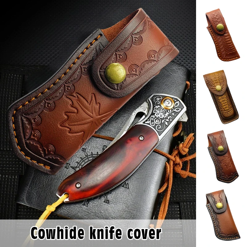 

Fold Knife Scabbard Tool Flashlight Belt Loop Case Holder PU Leather Sheath Pocket Hunt Camp Outdoor Tools Knife Case