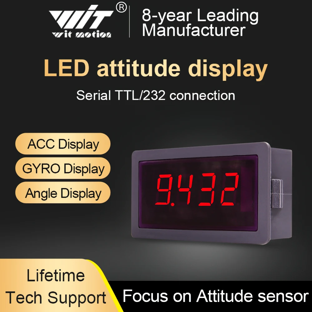 

Acceleration sensor angle Digital tube 4-digit digital tube Serial TTL level control LED display