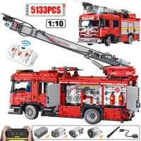 5133pcs remote control fire police engineering vehicle building block rc app programing city water truck bricks toys for kids