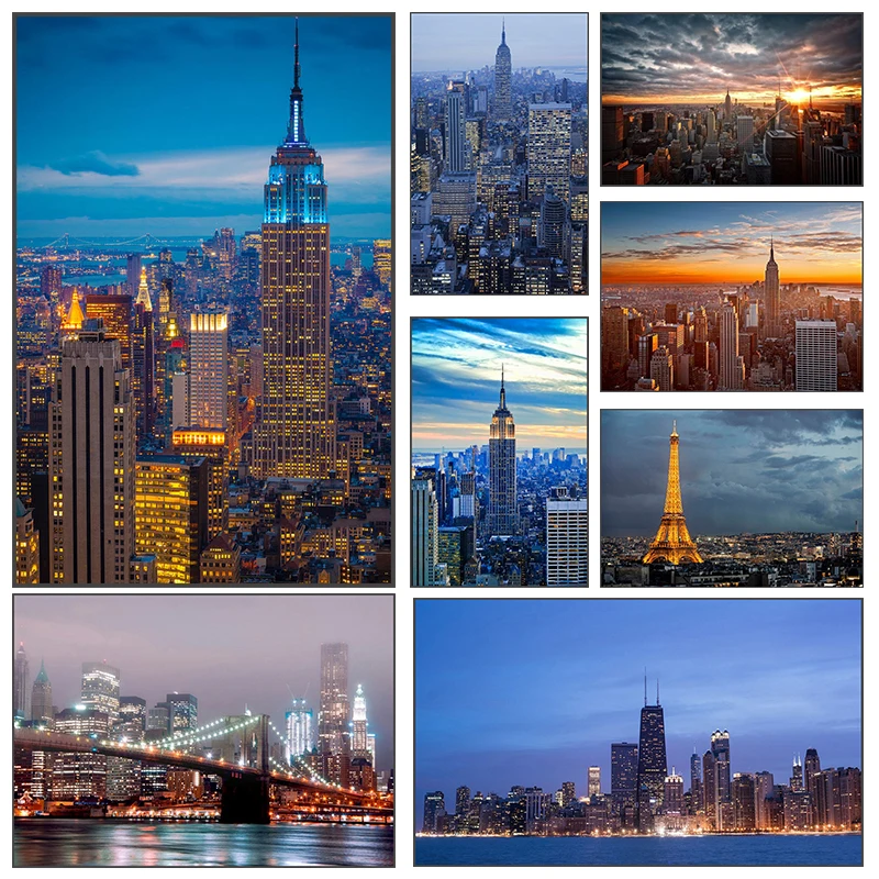 Холст Империя здание Нью-Йорк Плакаты постеры стены Искусство картины Домашний