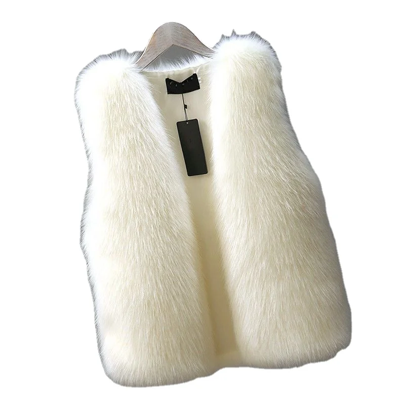 Fur vest women's autumn and winter new all-match Western style thickened imitation fox fur vest vest coat fur vest