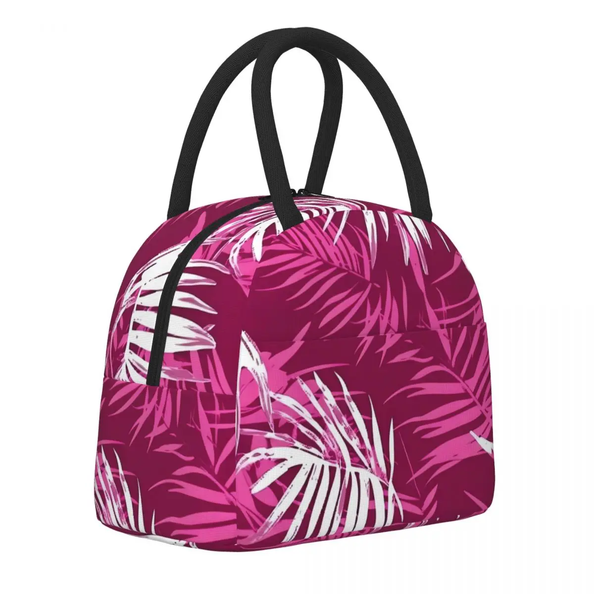 

Palm Leaf Lunch Bag For Girls Summer Vacation Lunch Box Funny Picnic Cooler Bag Portable Zipper Oxford Thermal Tote Handbags