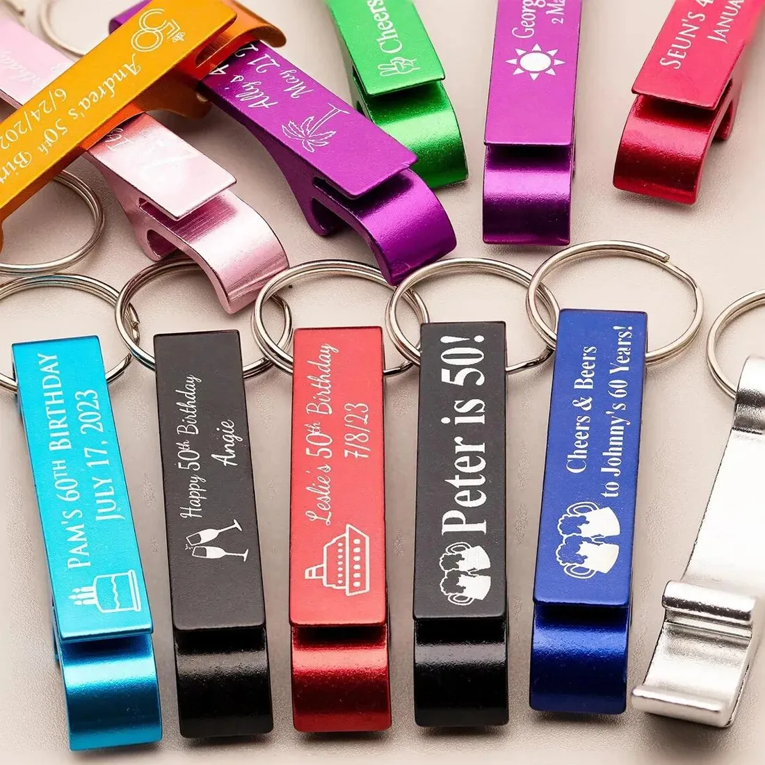 

Personalized Engraved Bottle Opener,Key Chain,Wedding Favor,Baptism Party,Brewery,Hotel,Restaurant,Logo Private Customized,50pcs