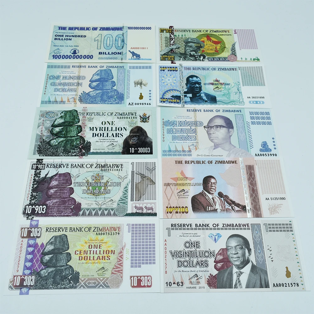 

Zimbabwe Money Anti-counterfeiting Logo and Certificate Serial Banknote Design Decoration Commemorative Collection Gift