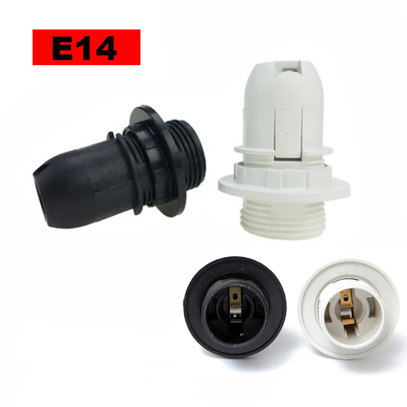 

Mini Screw E14 Light Bulb Lamp Base Holder Pendant Socket Lampshade Collar 220V 110v Black/White