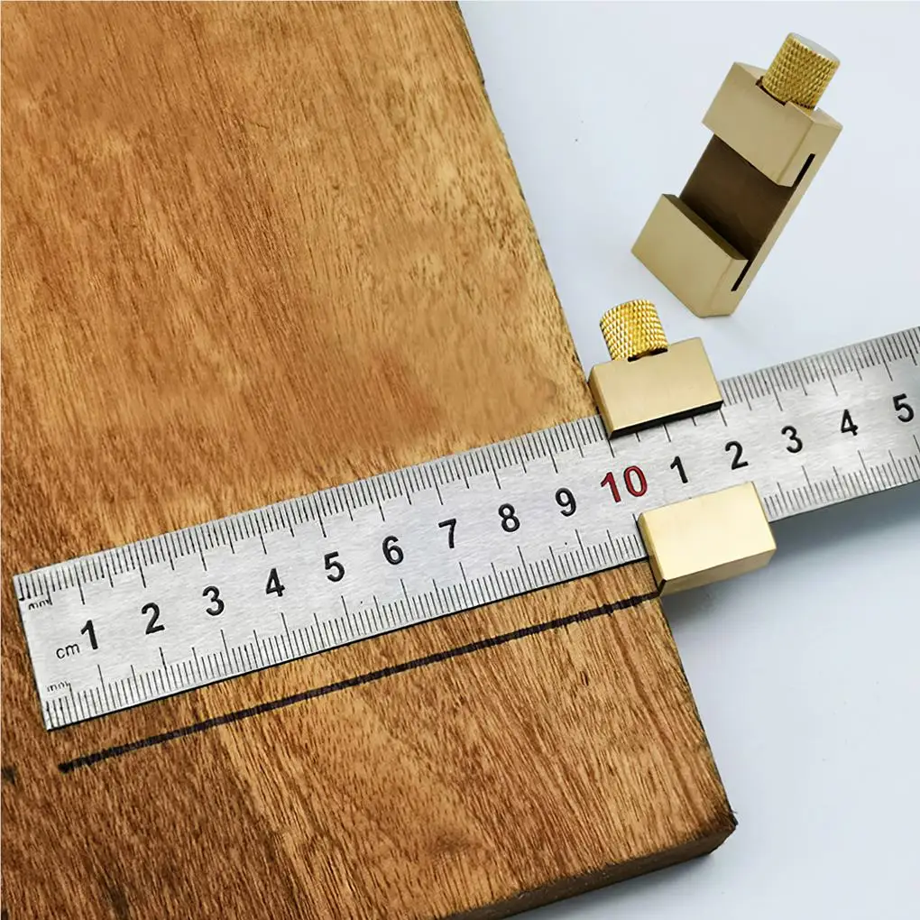 

Corner Steel Ruler Positioning Block Gauge Brass Block High Hardness Woodworking Tools Underline Positioning Adjustment Block