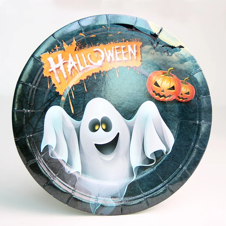

Halloween Props Paper Cup Plate Paper Pallet Tableware Birthday and Holiday Party Atmosphere Arrangement Disposable Tableware