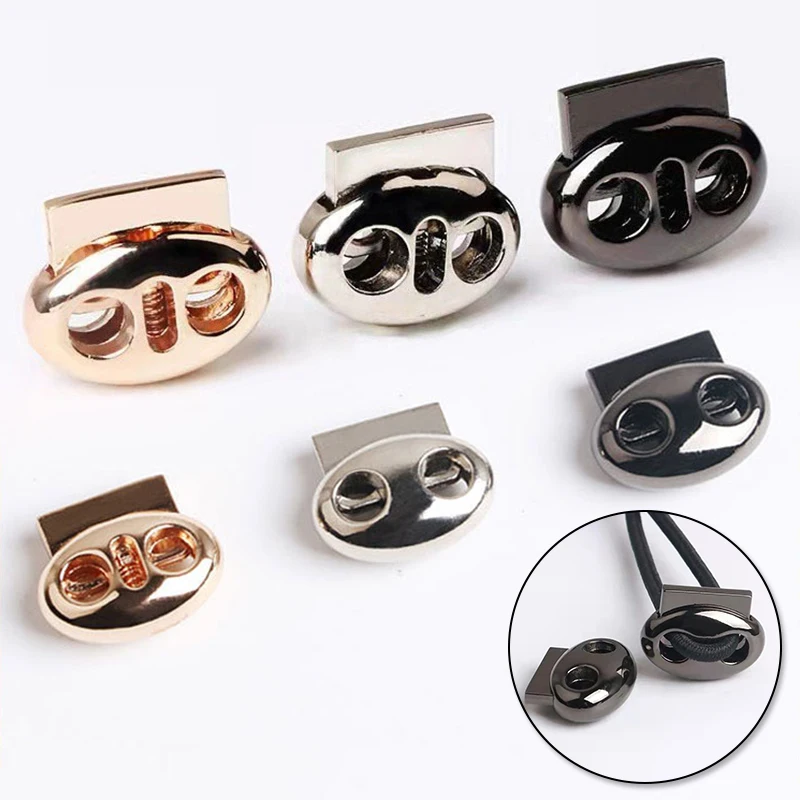 Металлическая пряжка для веревки застежка с двойными отверстиями свиной носы