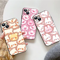 cute animal soft phone case for iphone 13 11 pro 12 mini max x xr xs 8 7 plus 6 6s se 2020 soft carcasa coque funda black