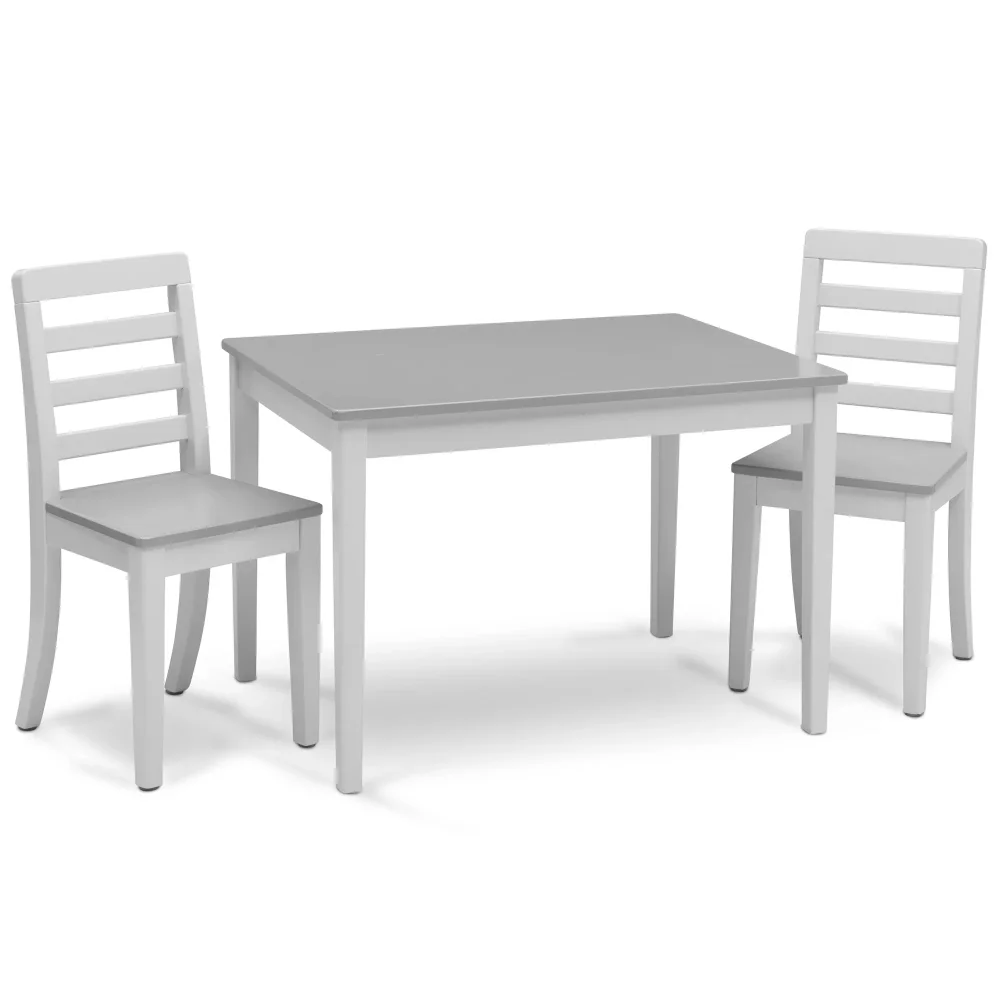 

Delta Children Gateway Kids Table and 2 Chairs Set, Greenguard Gold Certified, Grey/White