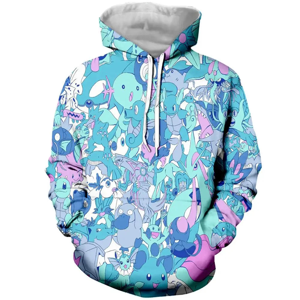 

Новая толстовка с 3D принтом покемона для мужчин и женщин, модная мультяшная толстовка с капюшоном, Покемон, тюрбан, рубашка для мужчин и женщ...
