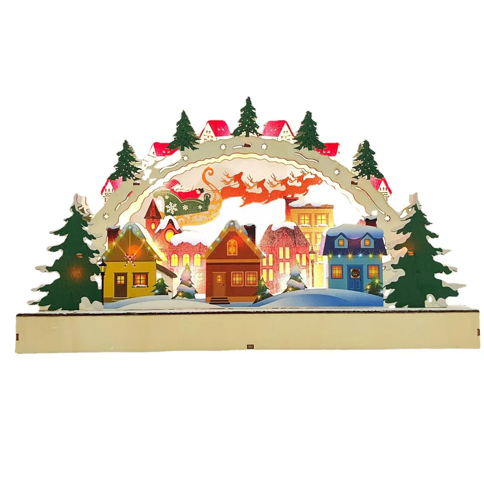 

Деревянные рождественсветодиодный светодиодные мостовые огни, украшение для рождества, украшение для дома, креативные Праздничные огни, п...