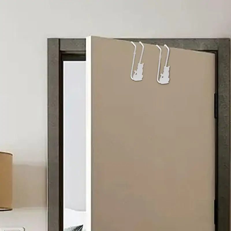 Крючки для дверей шкафа Крючок полотенец ванной комнаты с кошачьим дизайном 2X