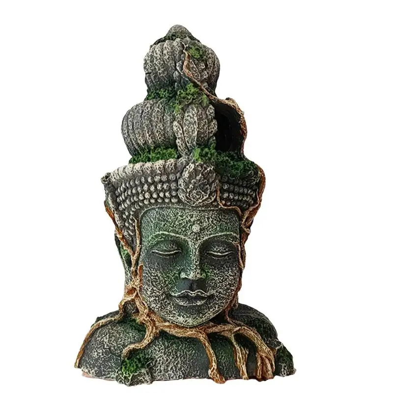 

Buddha Aquarium Decor Buddha Head Sculpture Fish Tank Decoration Fish Hideout Cave For Large Fish Tank Ornaments Sleep Rest Hide