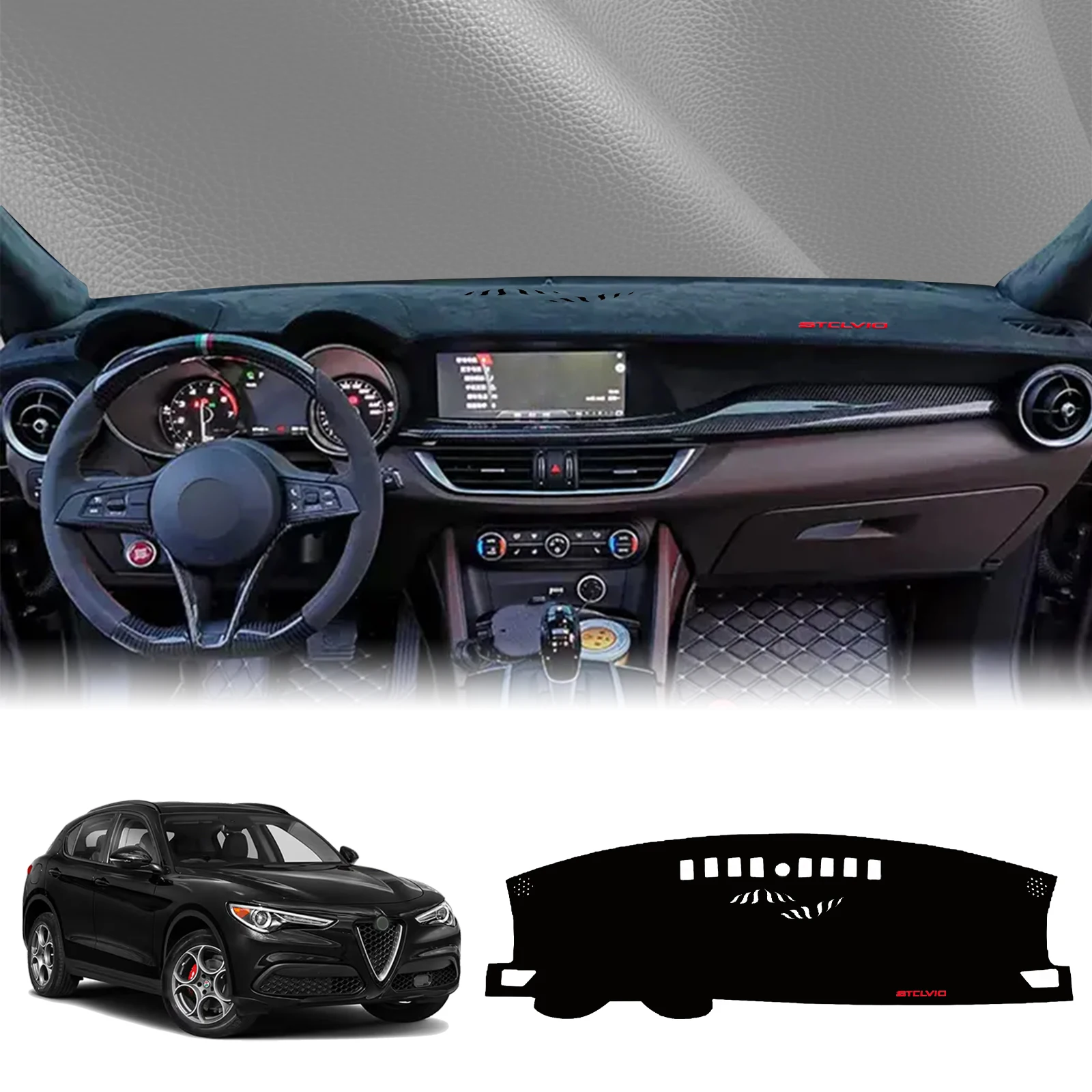 Фото Подходит для Alfa Romeo Stelvio 2017 2018 2019-2024, автомобильный коврик для приборной панели, накладка на приборную панель, солнцезащитный козырек, защитный ковер, аксессуары №1