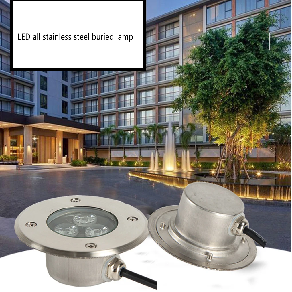 

Underwater Lamp IP68 Waterproof Stainless Steel Home Office Yard Sidewalk Garden Park Wall Light Supplies White Light