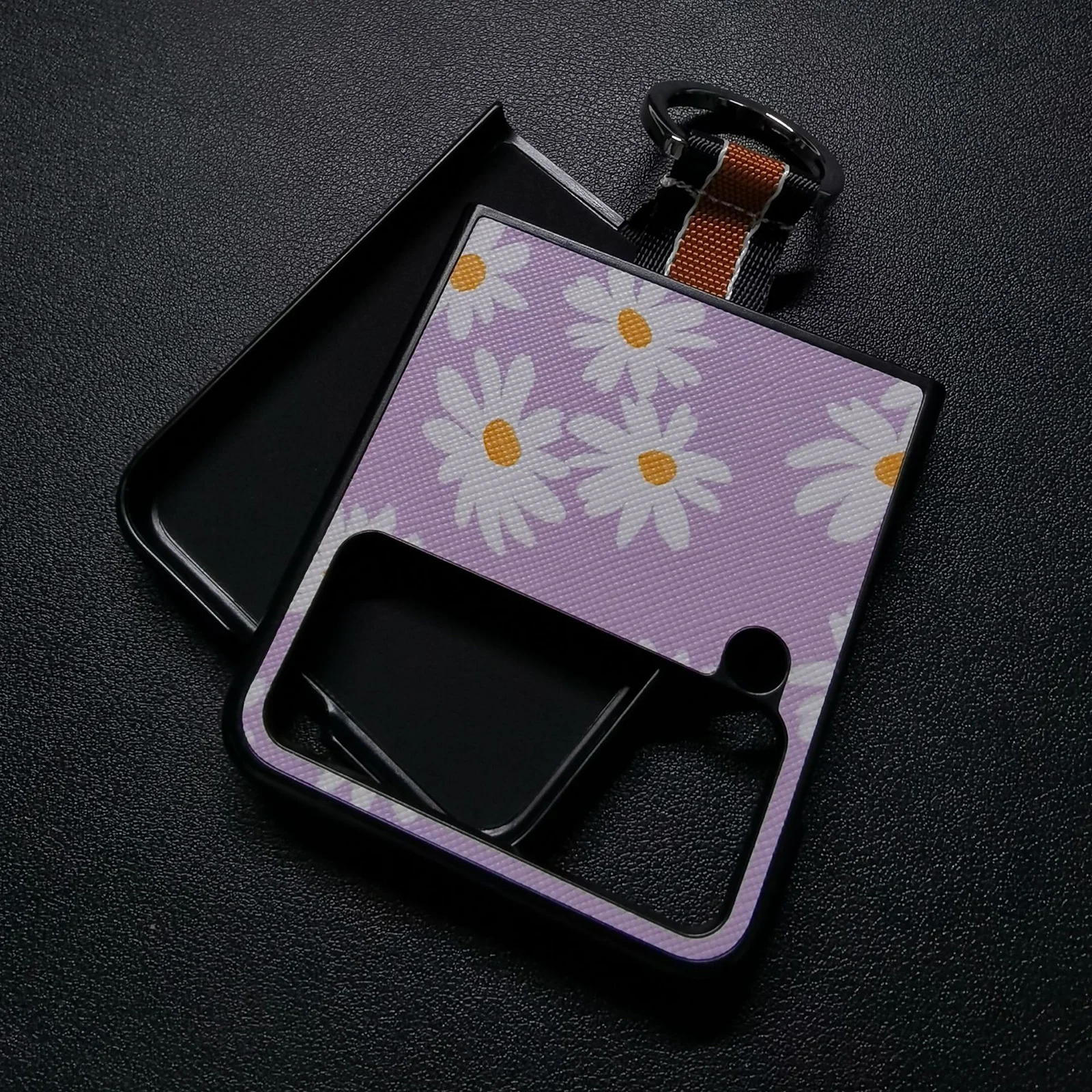 

Folding Ring Phone Case for Samsung Galaxy Z Flip 3 4 5G PU Leather Shockproof Case with Ring PC Slim Protective Cover Case