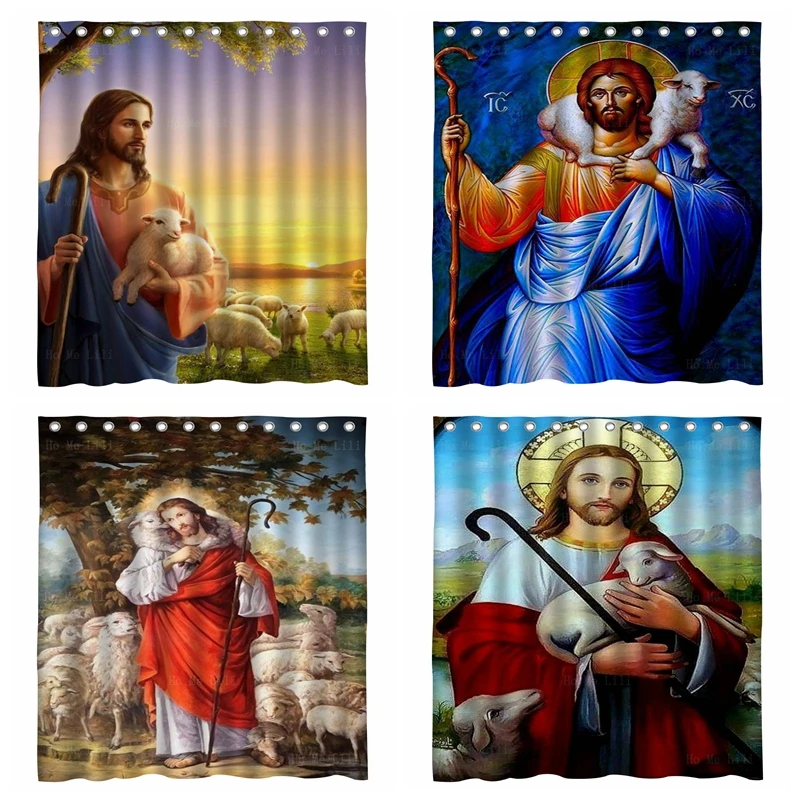 

My Hero Mr. Jesus Christ The Good Shepherd The Parable Of The Lost Sheep Shower Curtain By Ho Me Lili Bathroom Decor