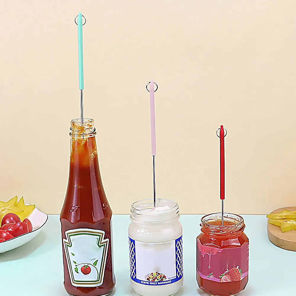 

Один набор из 2 мини силиконовых телескопических лопатки, лопатка, маленькая силиконовая лопатка для кухни, банки, сливочный крем, простой в ...