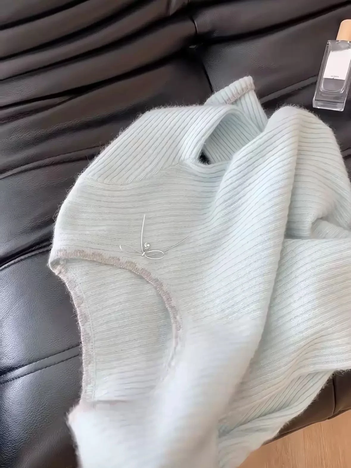 Осень-зима 2024 новый милый вязаный свитер женский пуловер с бантом внутренняя