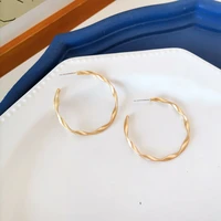 vintage matte gold multi hoop earrings for women new fashion chic simple geometric twisted drop earring set jewelry winter 425