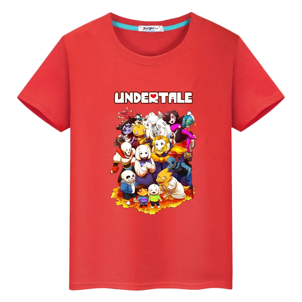 Undertale Game Napstablook Ghost 100%Cotton t shirt for kids boy 10years y2k clothes Tops anime Short tshirt girls