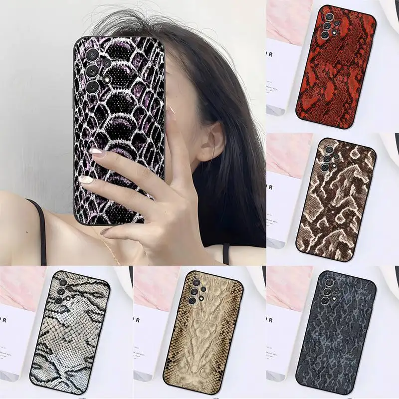 Stylish Snake Skin Phone Case Funda For Samsung M20 M10 M11 M21 M30 M31 M51 S Prime S5 6 S6 S9 S8 S7Edge Plus Shockproof Cover