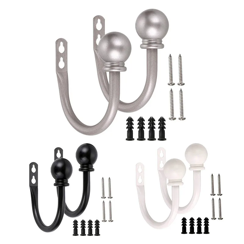 

Set Of 2 Metal Decorative Curtain Hold Backs, Wall Mounted Window Drapery Tiebacks For Bedroom, Livingroom, Office Come With Scr