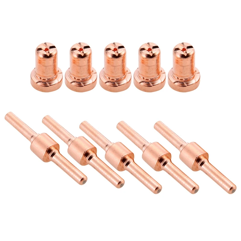 

10Pcs Consumables Copper Extended Long Tip Electrodes And Long Nozzles For PT31 LG40 40A Air Plasma Cutter
