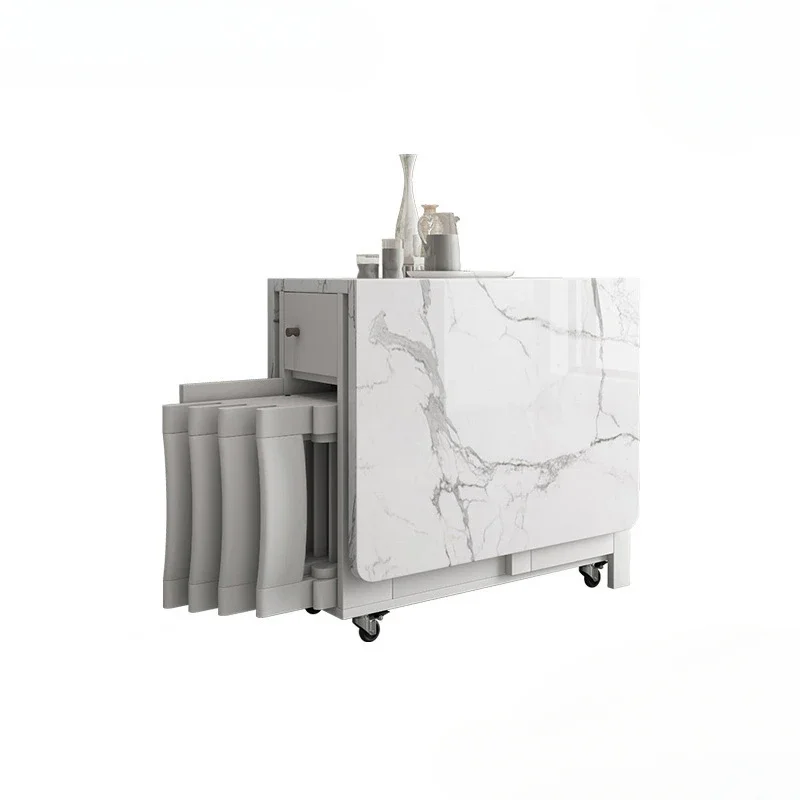 Модный складной обеденный стол белого цвета мебельleder masasi многофункциональный